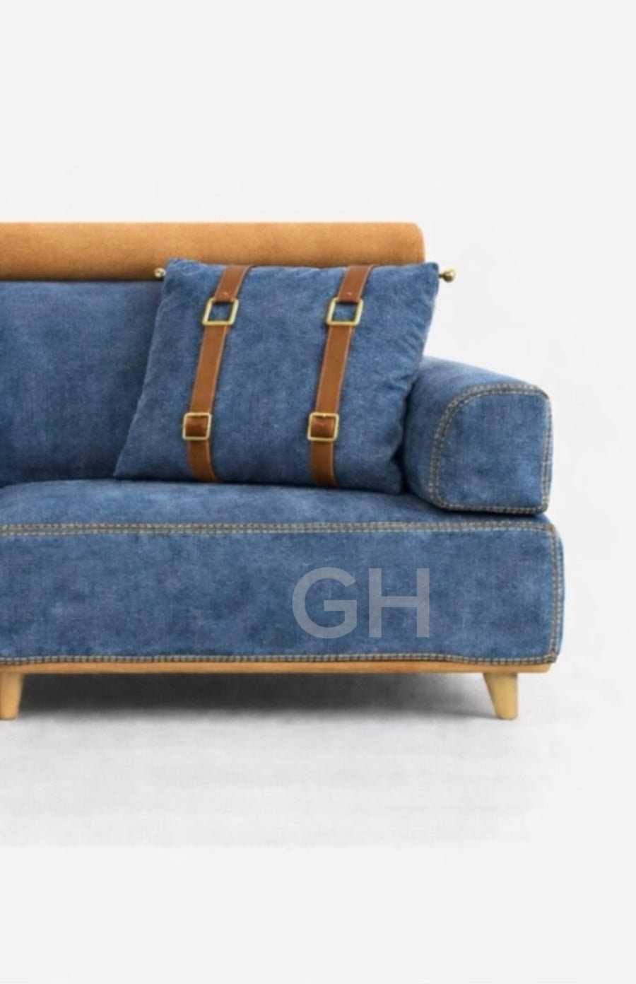 طقم كنب فاخر بلورا | تصميم دنيمي أنيق مع طاولات متكاملة – Ghalora Home